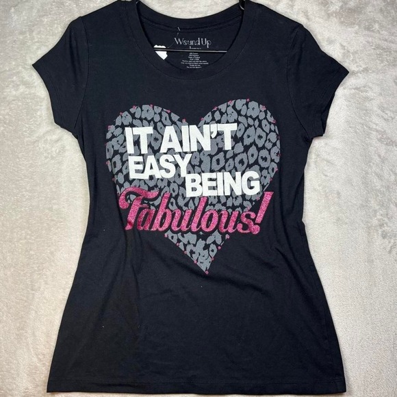 Tops - McBling Y2K graphic tee with glittery details